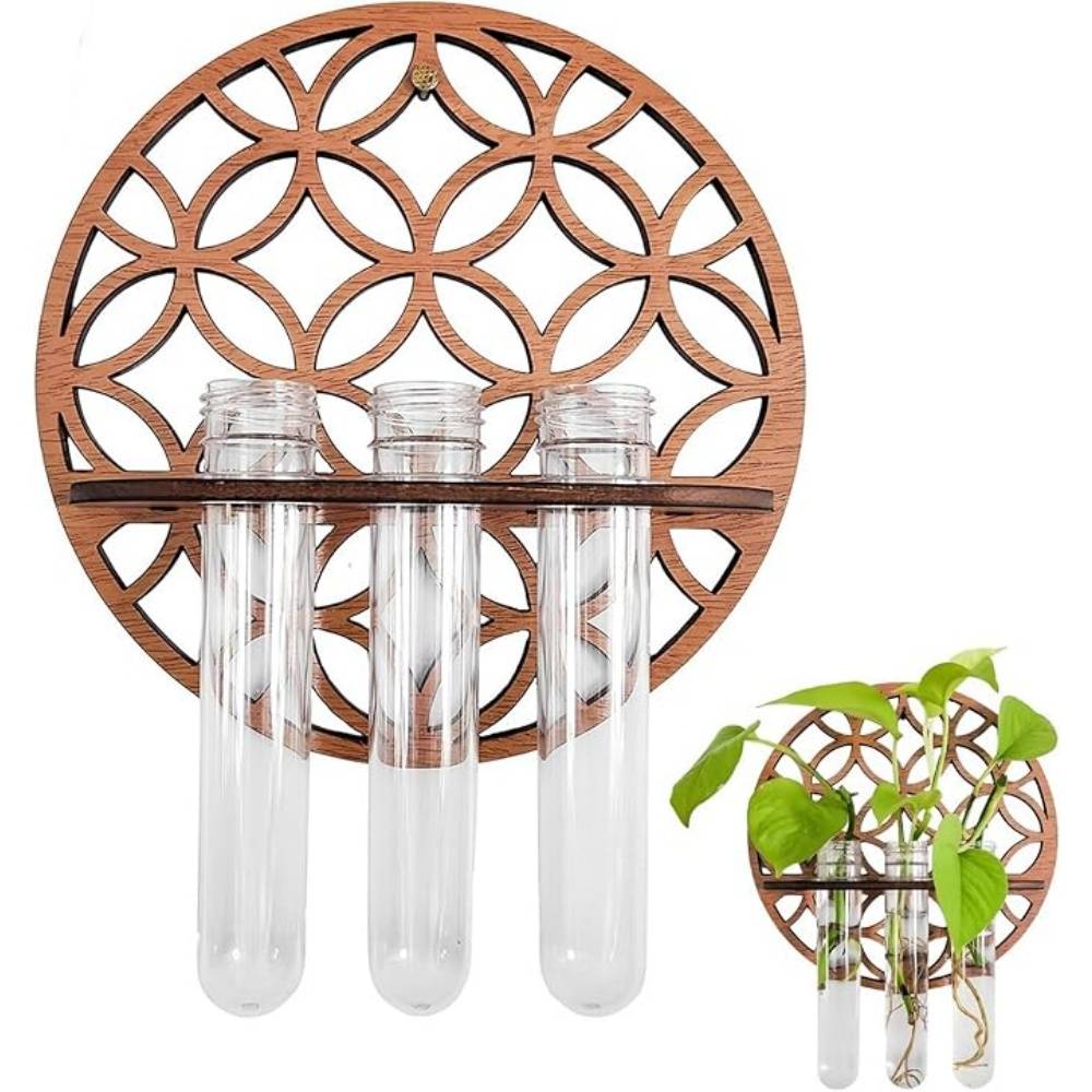 Vase Mural en Bois 3 Tubes - Image 1