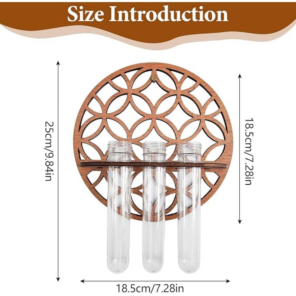 Vase Mural en Bois 3 Tubes - Image 5