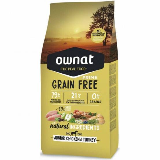 Ownat Prime Grain Free Junior pour chiot - Sans céréales au poulet Sac 12 kg