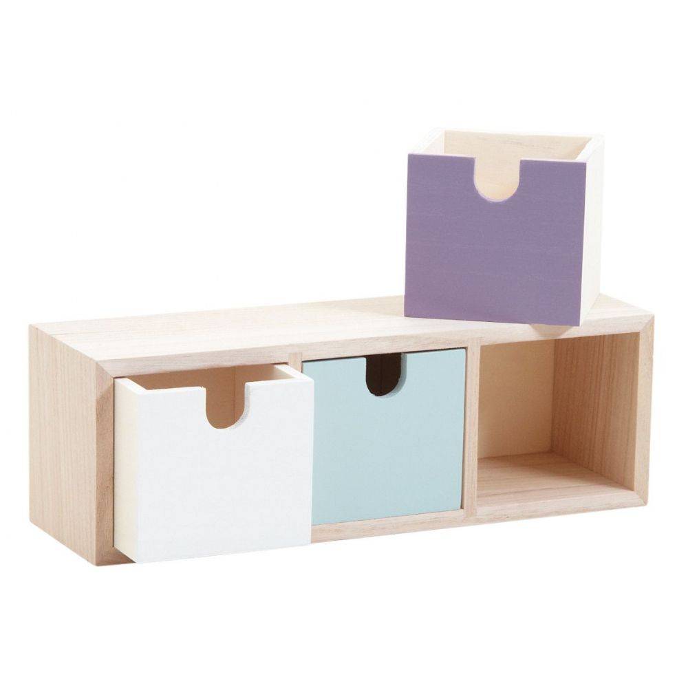 Aubry Gaspard - Petit rangement tiroirs colorés 3 tiroirs - Imagen 2