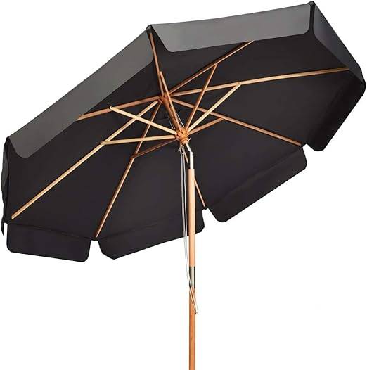 Costway - Parasol inclinable ø300cm avec manivelle anti-uv,protection solaire toile polyester imperméable, Gris - Image 1