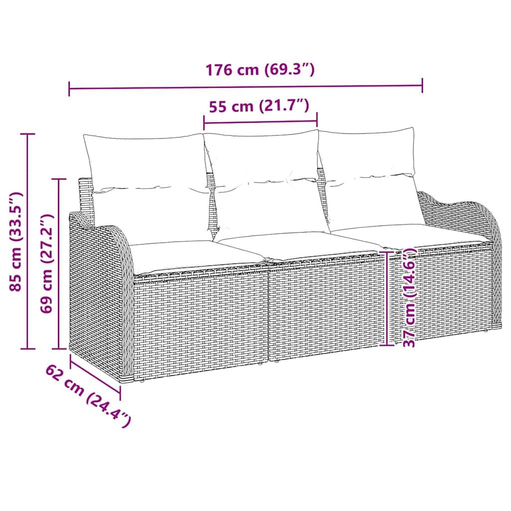 Salon de jardin 5 places 6 pcs avec rangement et table basse en polyrotin Beige – ComfortXL Outdoor Living - Image 8