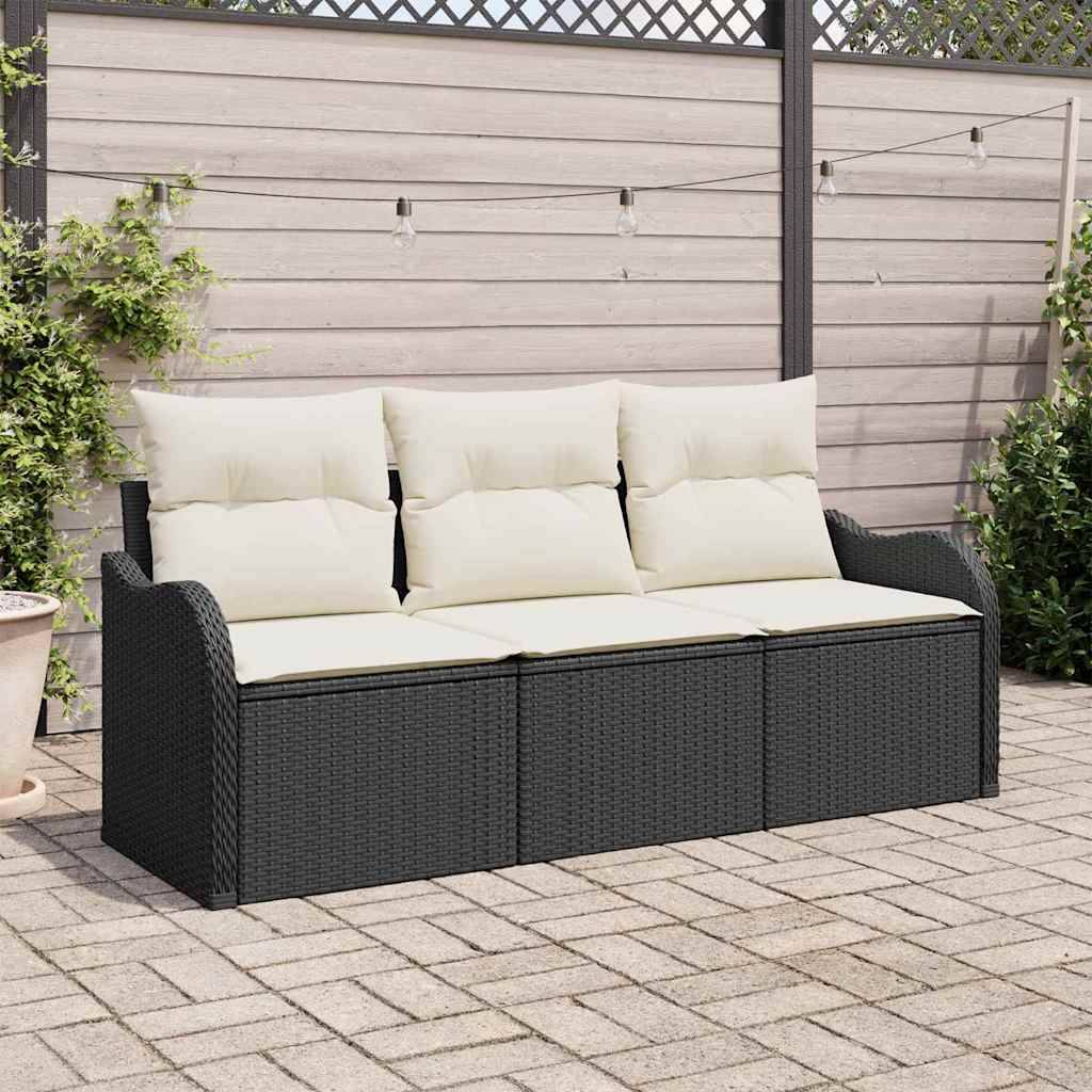 Salon de jardin 5 places 6 pcs avec rangement et table basse en polyrotin Beige – ComfortXL Outdoor Living - Image 1