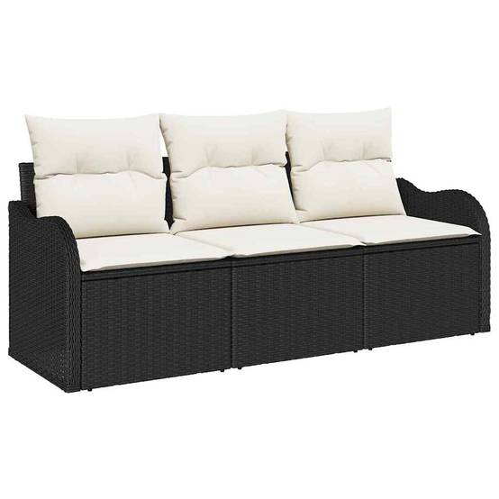 Salon de jardin 5 places 6 pcs avec rangement et table basse en polyrotin Beige – ComfortXL Outdoor Living - Image 2