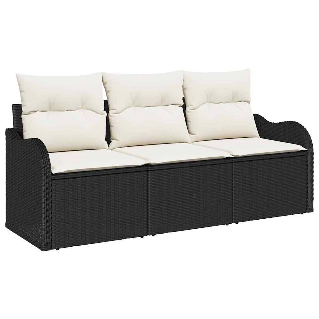 Salon de jardin 5 places 6 pcs avec rangement et table basse en polyrotin Beige – ComfortXL Outdoor Living - Image 2