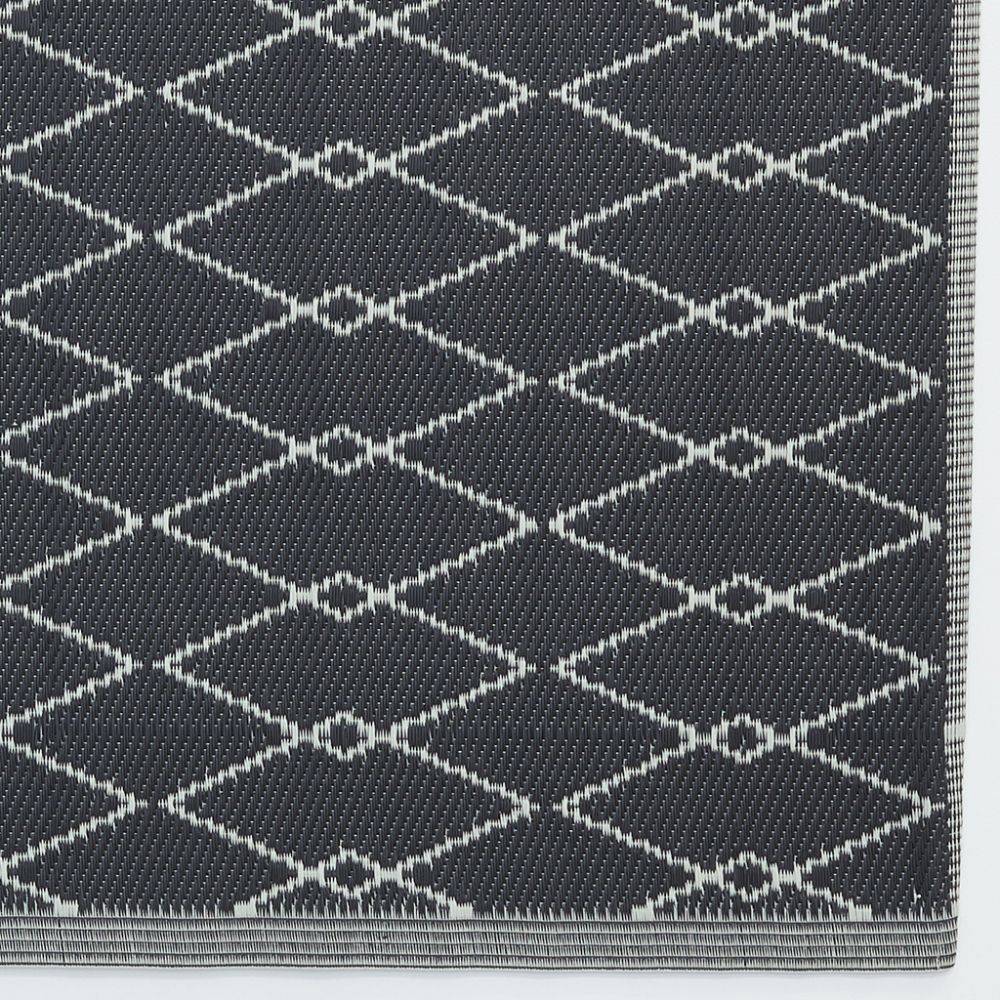 Aubry Gaspard - Tapis d'extérieur en polypropylène 120 x 180 cm Losanges - Noir - Imagen 3