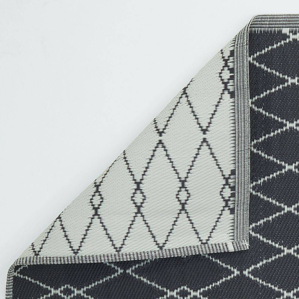 Aubry Gaspard - Tapis d'extérieur en polypropylène 120 x 180 cm Losanges - Noir - Imagen 4