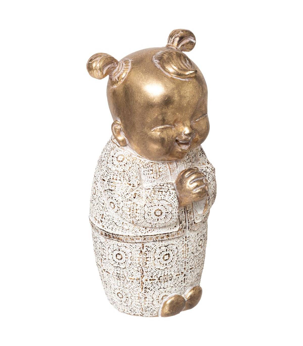 Objet décoratif Statue Bouddha Enfant en résine Or H 20 cm