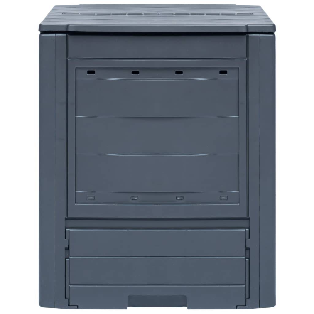 Lot de 2 Composteurs de Jardin Plastique aspect Rotin Grande Capacité 520L pour Déchets Organiques Gris - ComfortXL Outdoor Living - Image 2