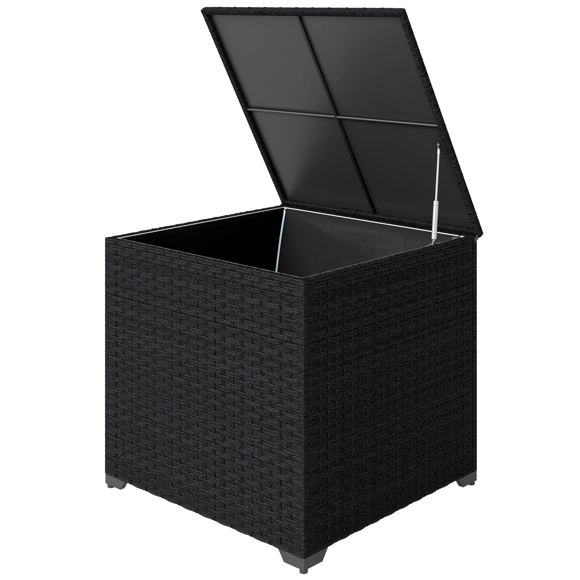 Coffre rangement jardin 253L résine tressée étanche outils extérieur noir - ComfortXL Outdoor Living - Image 2