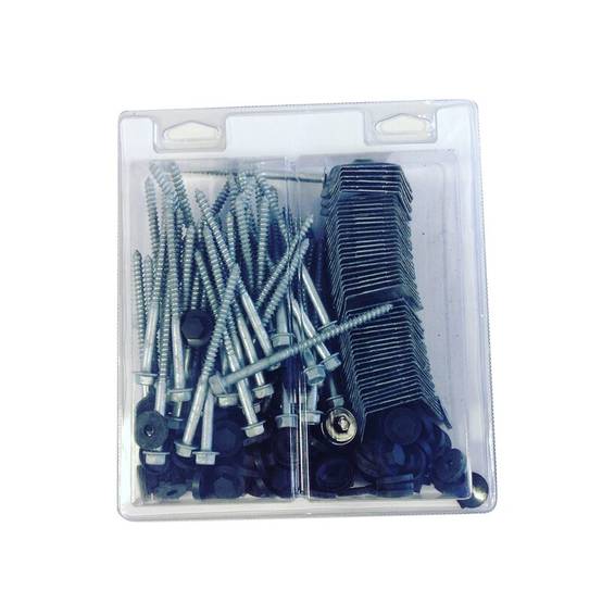 Kit de 50 fixations pour bac acier 1045 (vis L 100 x diam 6 mm) - Coloris - Rouge 8012 - Image 4