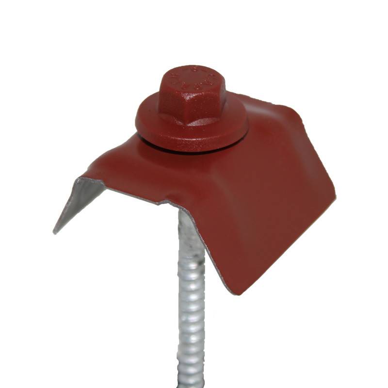 Kit de 50 fixations pour bac acier 1045 (vis L 100 x diam 6 mm) - Coloris - Rouge 8012 - Image 1