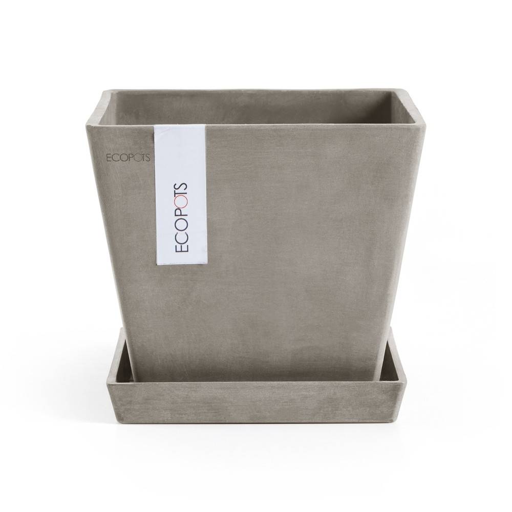 Ecopots - Pot Carré Rotterdam 20 Taupe - 20 x 20 x H. 17,5 cm - 5,2 L ECOPOTS - Imagen 4