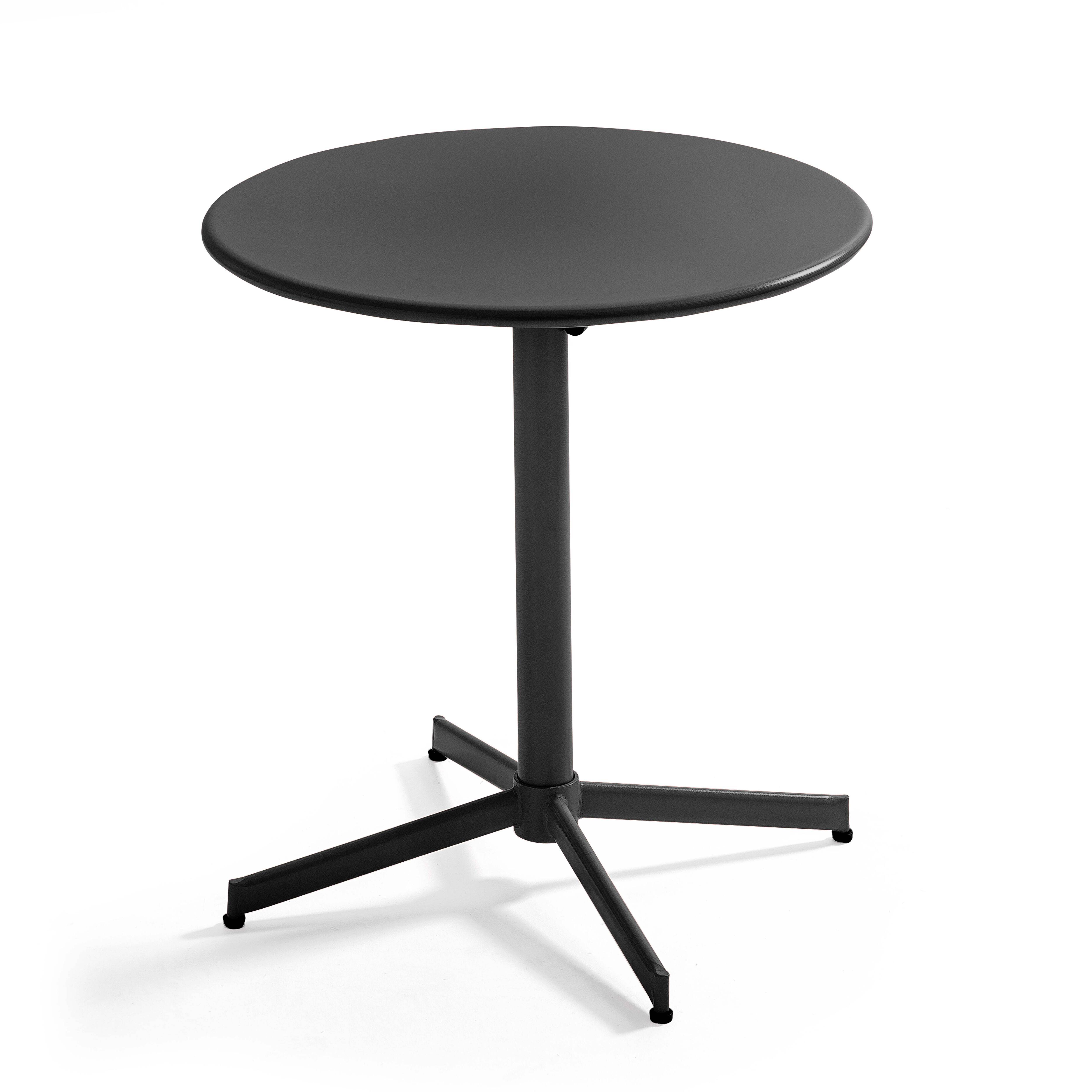 Oviala - Table de jardin ronde bistro inclinable 70 cm en acier anthracite Palavas - Oviala - Imagen 1