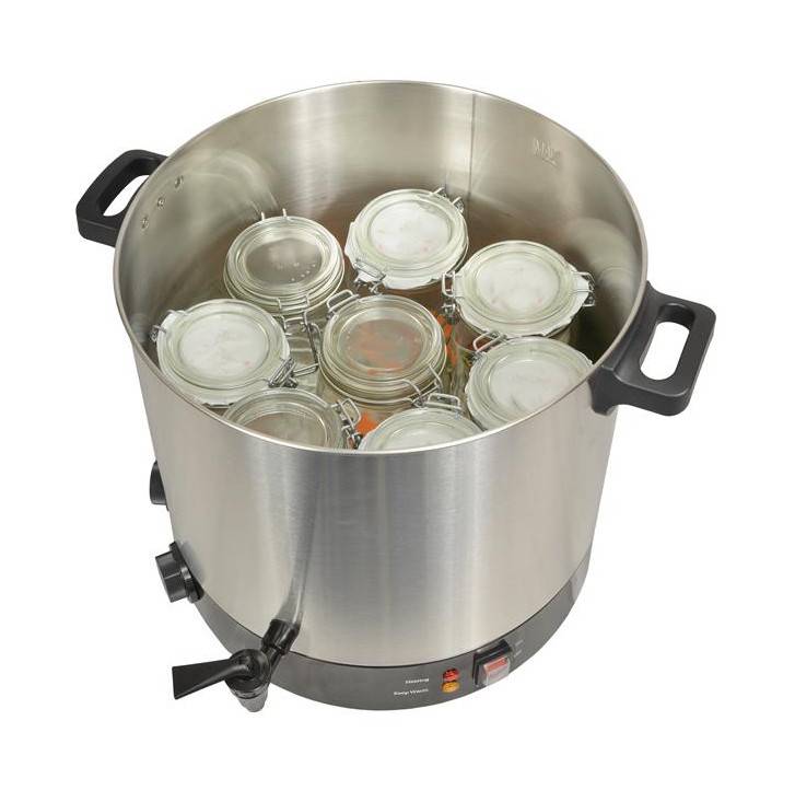 Kitchen Chef - Stérilisateur de bocaux électrique avec cuve inox robinet et minuteur 31l 2100w KCPST31IX Kitchen Chef - Imagen 2