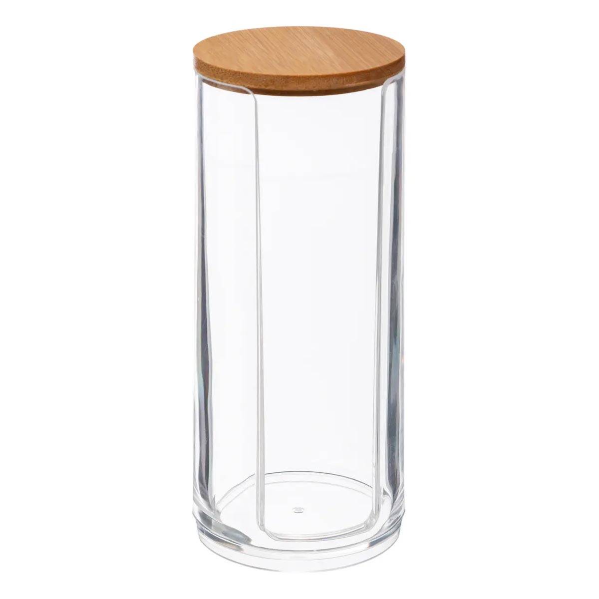 Distributeur de Coton Bambou "Selena" 17cm Transparent - Image 1