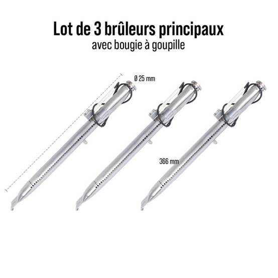 Somagic - Lot 3 brûleurs avec bougie a goupille - SOMAGIC