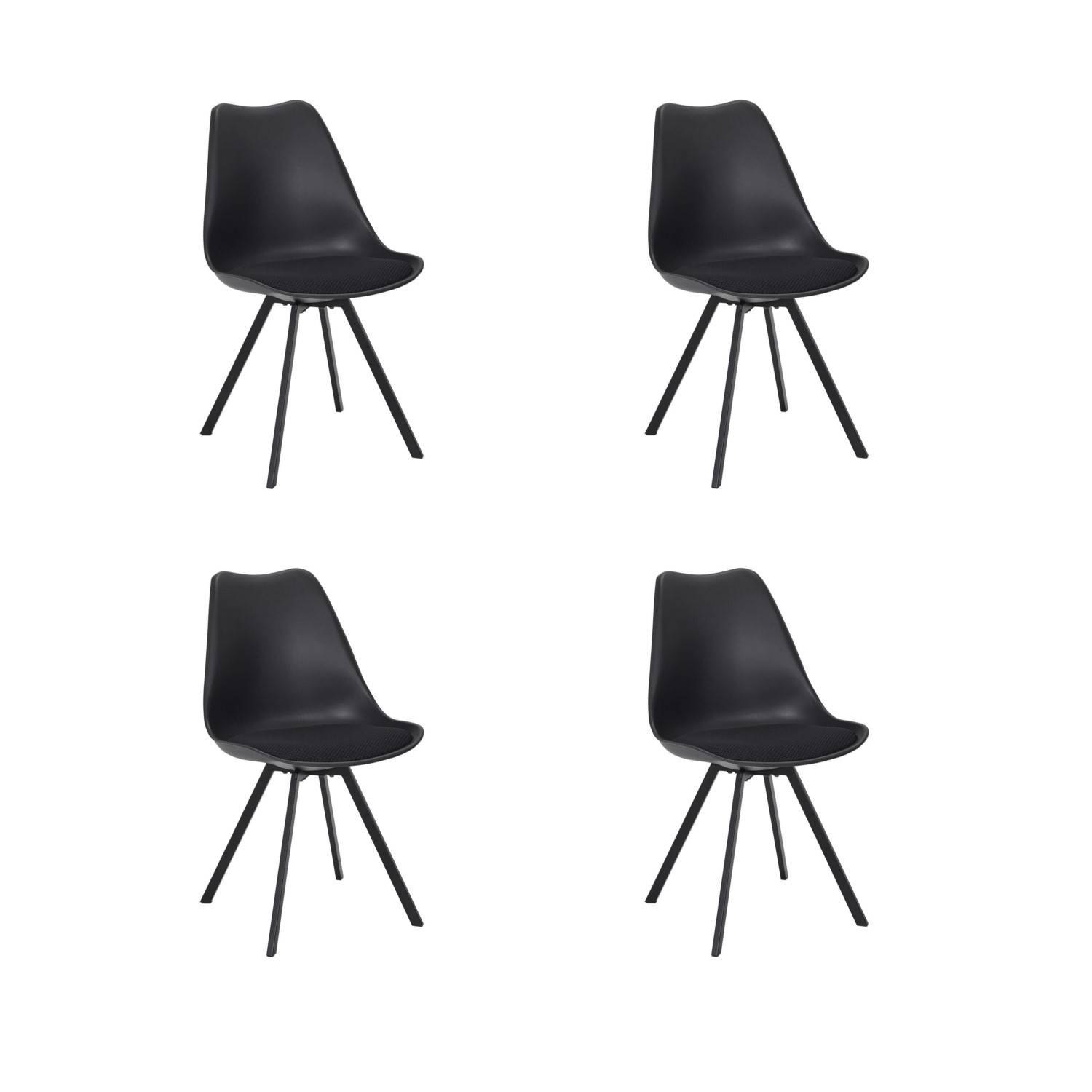 Sans Marque - Lot de 4 chaises avec coussin ATOME - Toilinux - Image 1