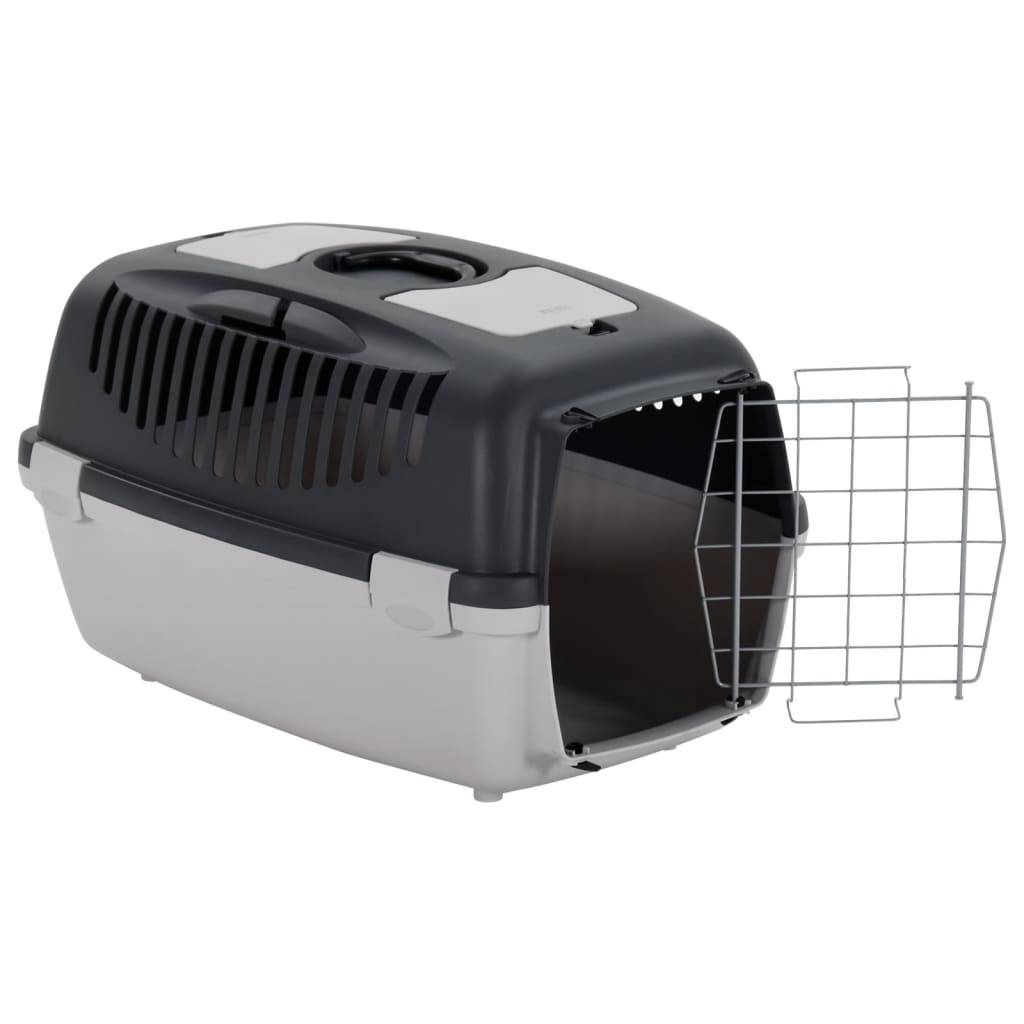 Vidaxl - Cage de transport animaux de compagnie gris noir 61x40x38 cm PP vidaXL 171798 - Imagen 9