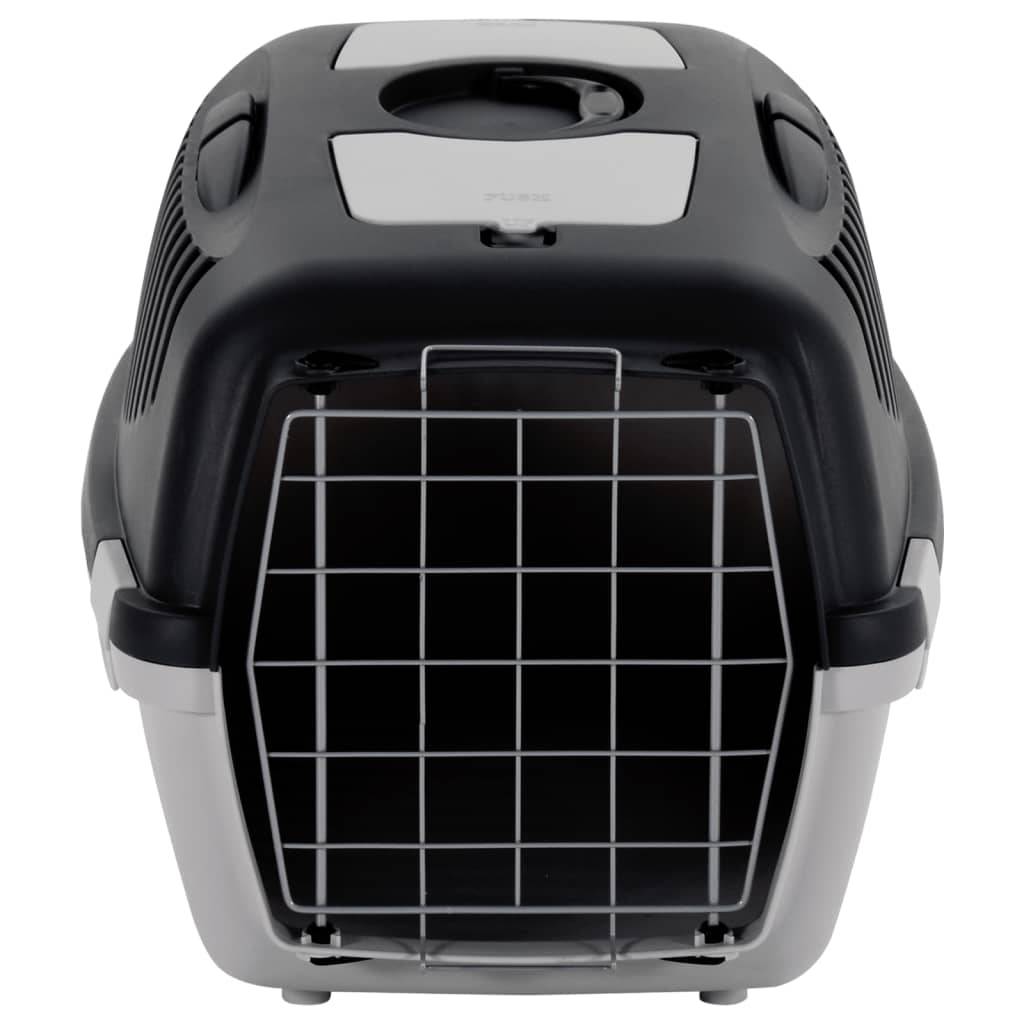 Vidaxl - Cage de transport animaux de compagnie gris noir 61x40x38 cm PP vidaXL 171798 - Imagen 2