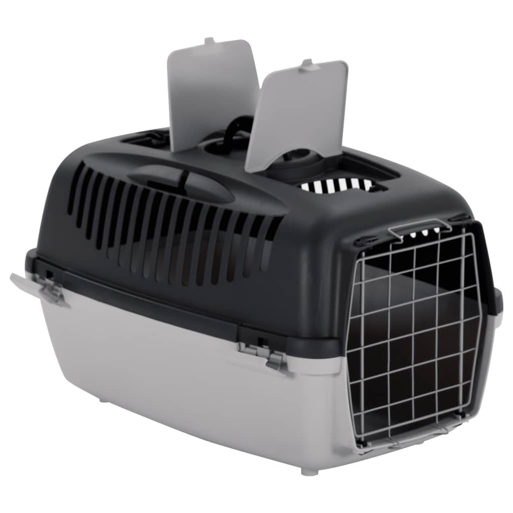Vidaxl - Cage de transport animaux de compagnie gris noir 61x40x38 cm PP vidaXL 171798 - Imagen 7