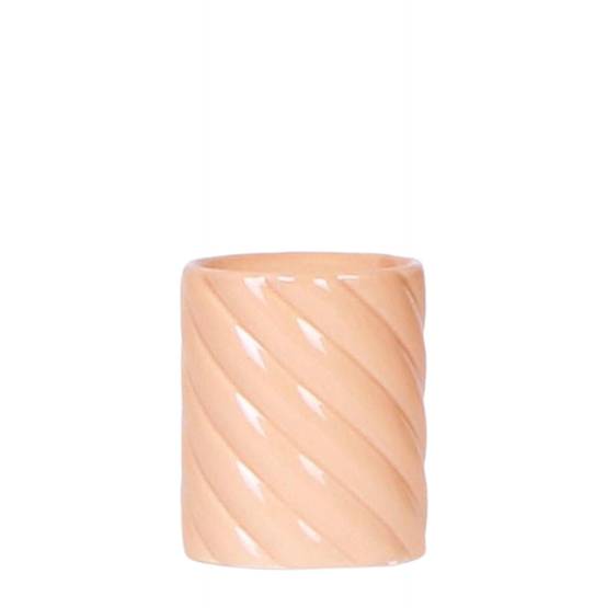 Cache-pot céramique pastel version haute - silhouette élancée - Pot de 6cm - pêche - Image 1