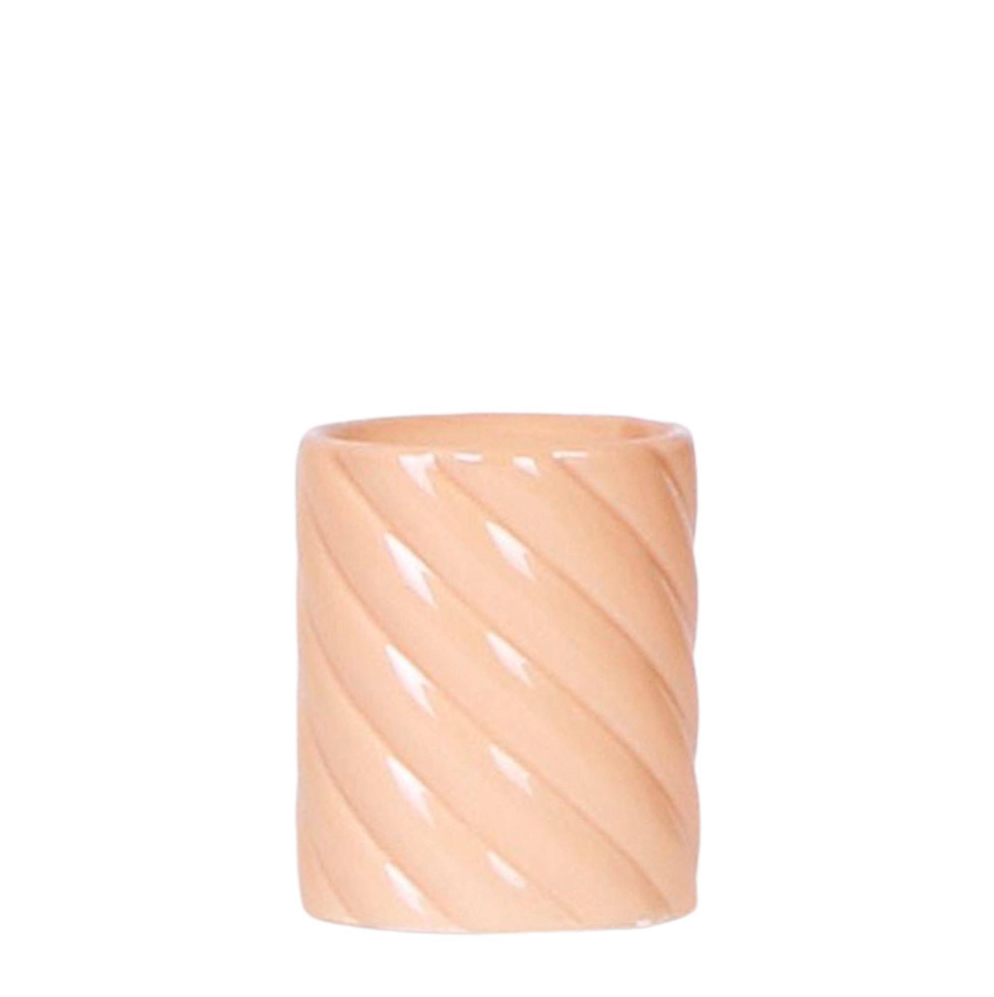 Cache-pot céramique pastel version haute - silhouette élancée - Pot de 6cm - pêche - Image 1