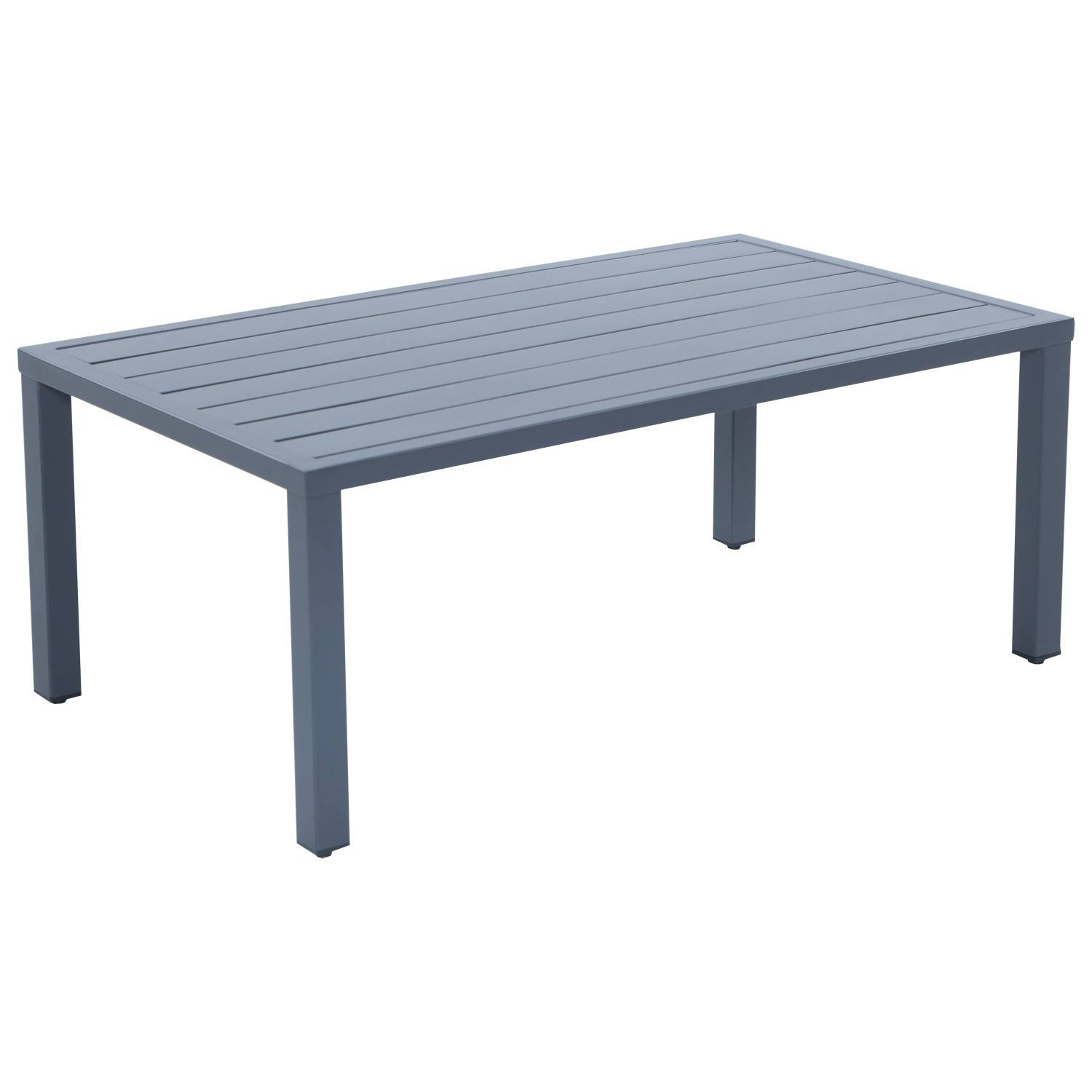 Autre - Salon de jardin design en aluminium 5 Places - Gris anthracite et naturel - MABILLON - Imagen 4