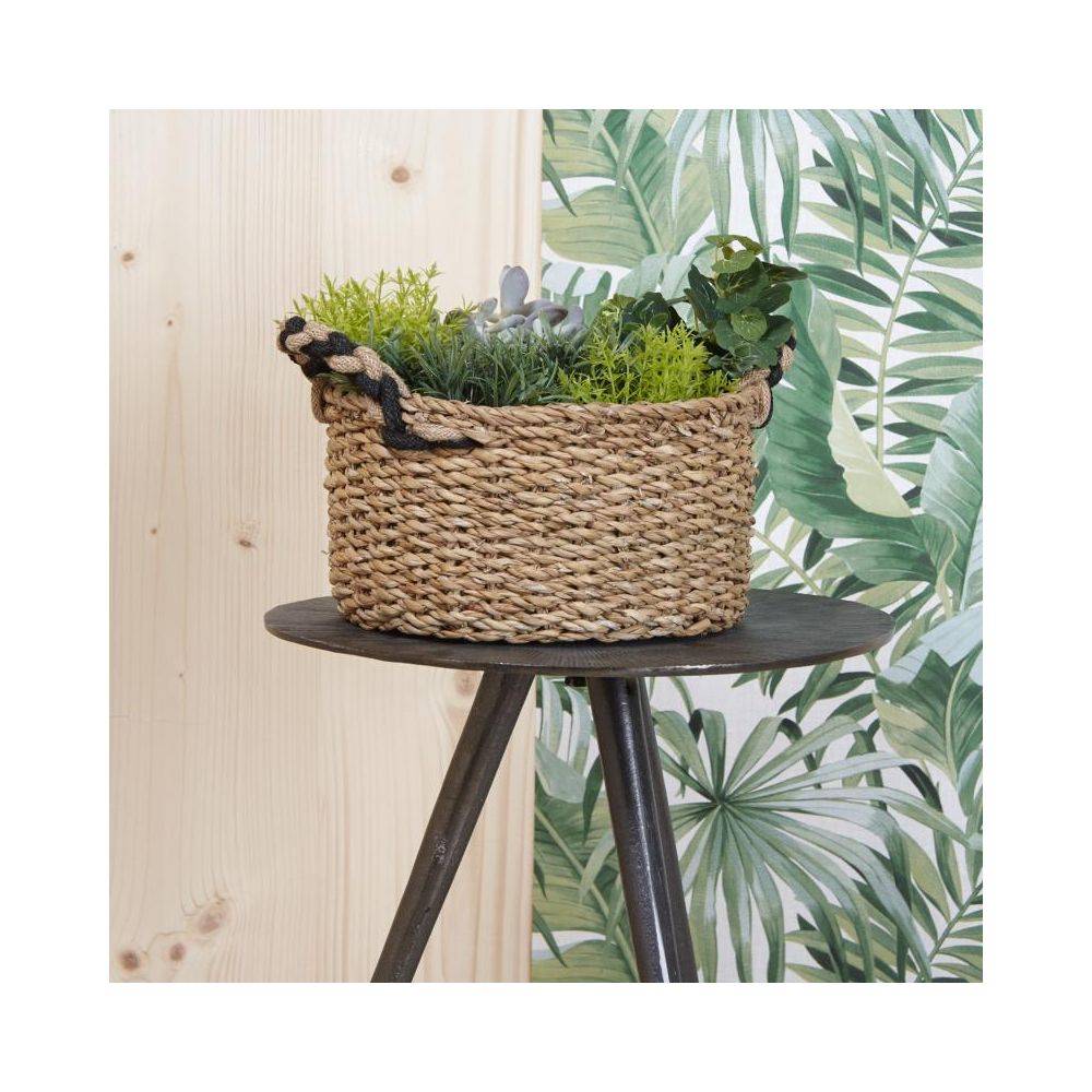 Aubry Gaspard - Jardinières rondes en jonc et zinc (lot de 3) - Imagen 2