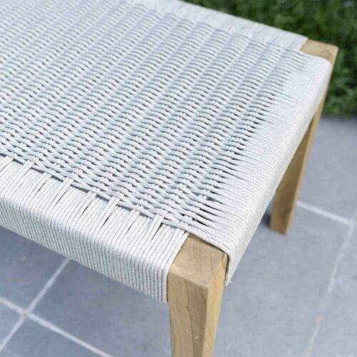 Wilsa Garden - Banc de jardin en teck massif et cordage Calvi - Imagen 6
