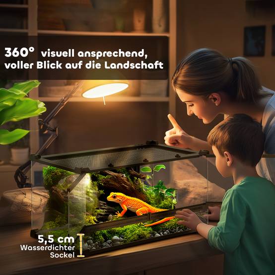 Terrarium en verre pour reptiles, base surélevée et étanche, verrouillage par bouton-poussoir - Image 8