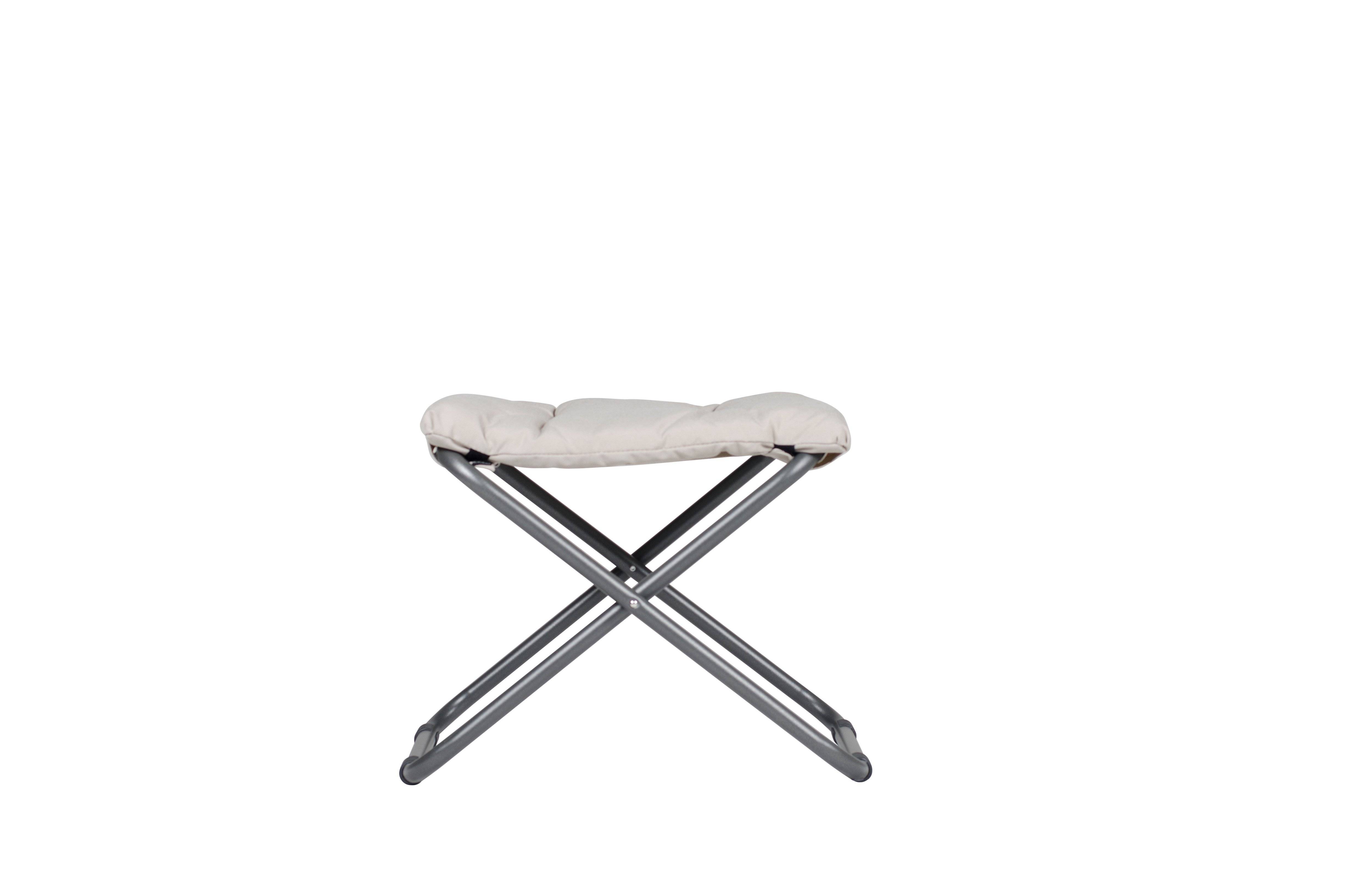 Fiam - Repose-Pieds CHICO SOFT Acier ANTHRACITE Oléfine BLANC BEIGE 49x60x47 cm FIAM - Imagen 2
