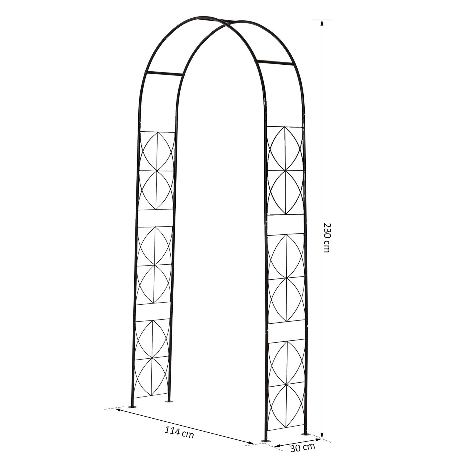 Arche de jardin métal noirs 114 x 30 x 230 cm - PANGIVO - Image 4