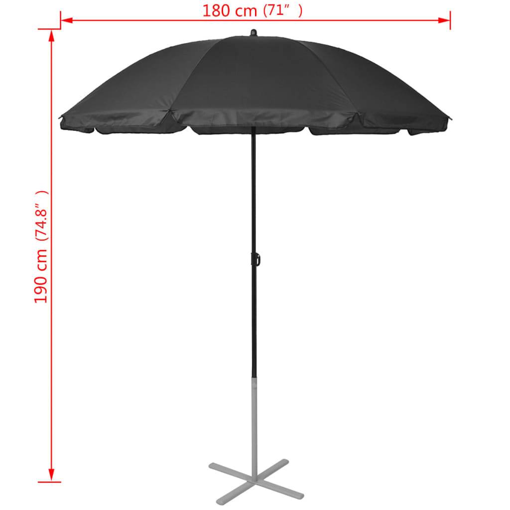 Chaises longue | Transat | Bain de soleils et parasol Aluminium Noir - Image 9