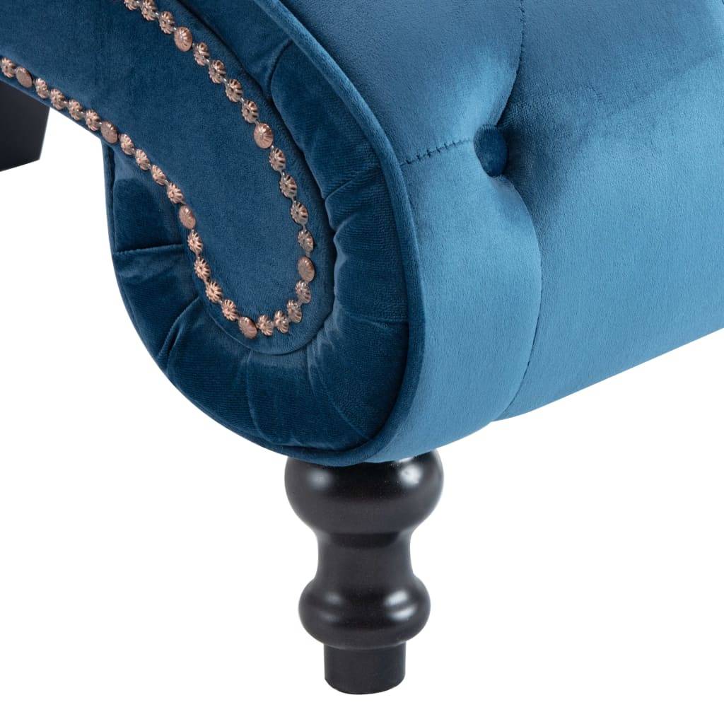 Maison Chic - Bain de soleil - Transat - Chaise longue Bleu Velours - MEUBLE PRO-JU6304 - Image 6