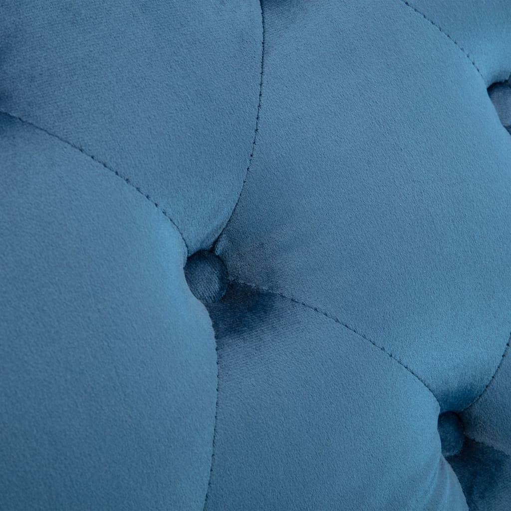 Maison Chic - Bain de soleil - Transat - Chaise longue Bleu Velours - MEUBLE PRO-JU6304 - Image 7