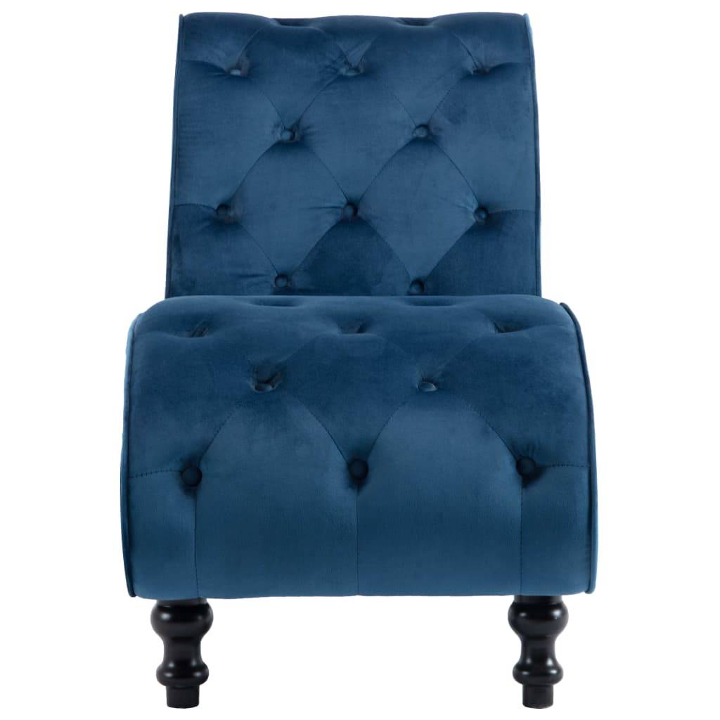 Maison Chic - Bain de soleil - Transat - Chaise longue Bleu Velours - MEUBLE PRO-JU6304 - Image 3