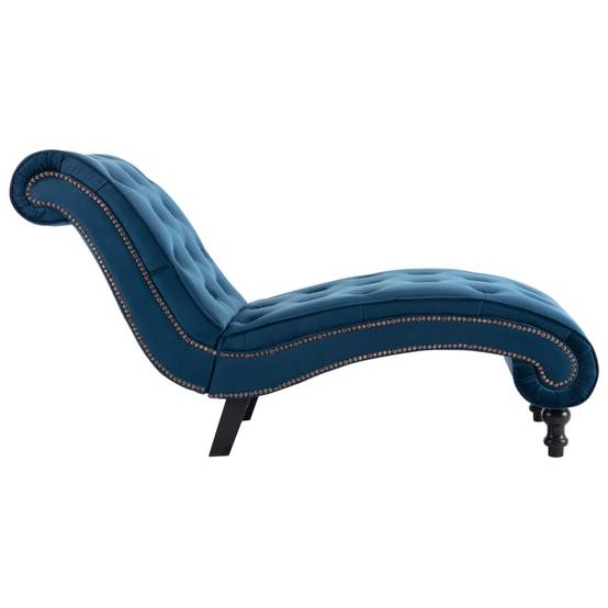 Maison Chic - Bain de soleil - Transat - Chaise longue Bleu Velours - MEUBLE PRO-JU6304 - Image 4