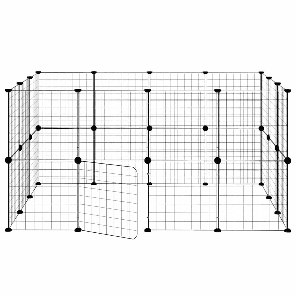 Vidaxl - Cage animaux de compagnie à 28 panneaux et porte Noir 140x105x70 cm vidaXL 3114038 - Imagen 6