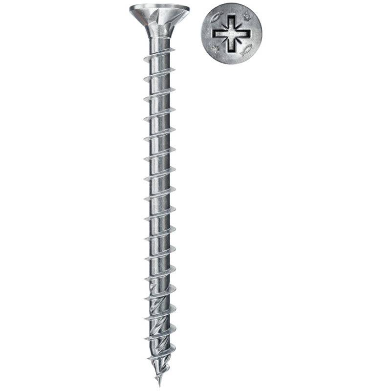 Fischer - Boîte de 200 vis bois PowerFast II FISCHER tête fraisée FISCHER PZ - zingué blanc - filetage total - taille Ø 4,5 x 30mm - FISCHER - Imagen 1