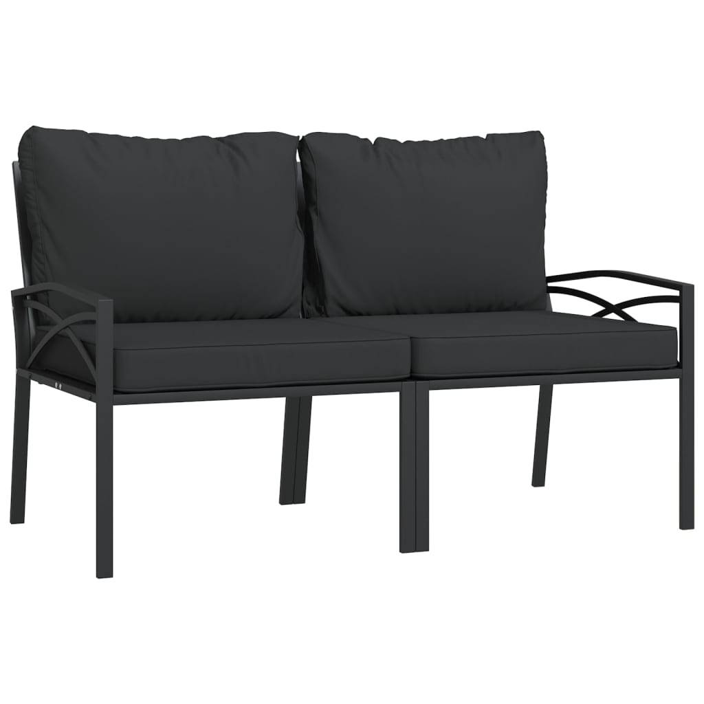 Helloshop26 - Salon de jardin meuble d'extérieur ensemble de mobilier 6 pièces avec coussins gris acier - Imagen 2