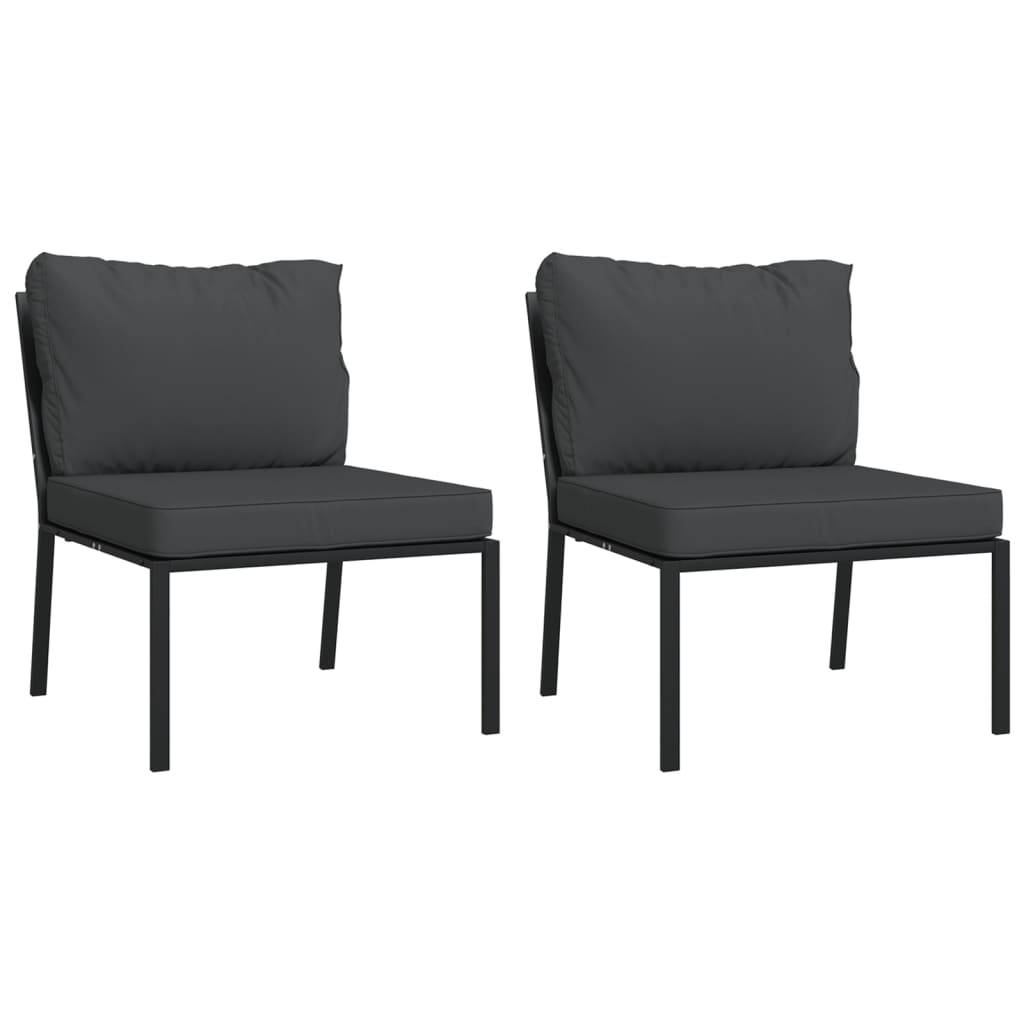 Helloshop26 - Salon de jardin meuble d'extérieur ensemble de mobilier 6 pièces avec coussins gris acier - Imagen 4