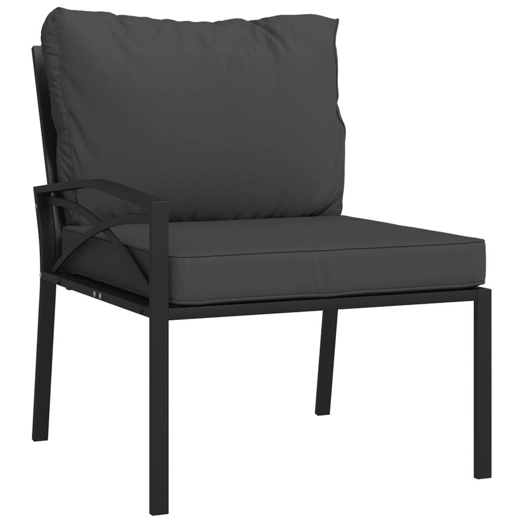 Helloshop26 - Salon de jardin meuble d'extérieur ensemble de mobilier 6 pièces avec coussins gris acier - Imagen 3