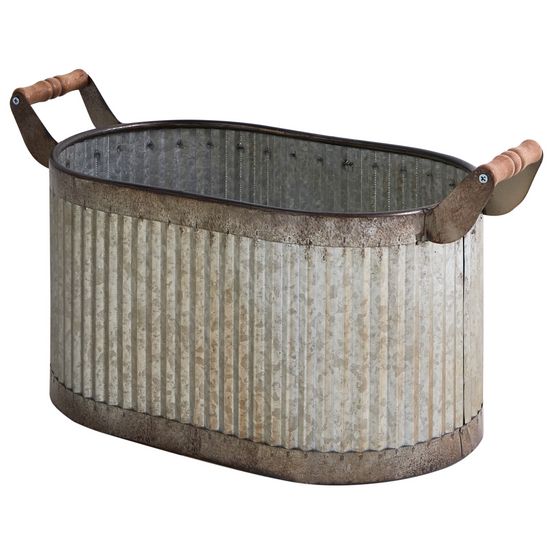 Cache-pot d'extérieur Métal Gris TULIPE - Beliani - Image 4
