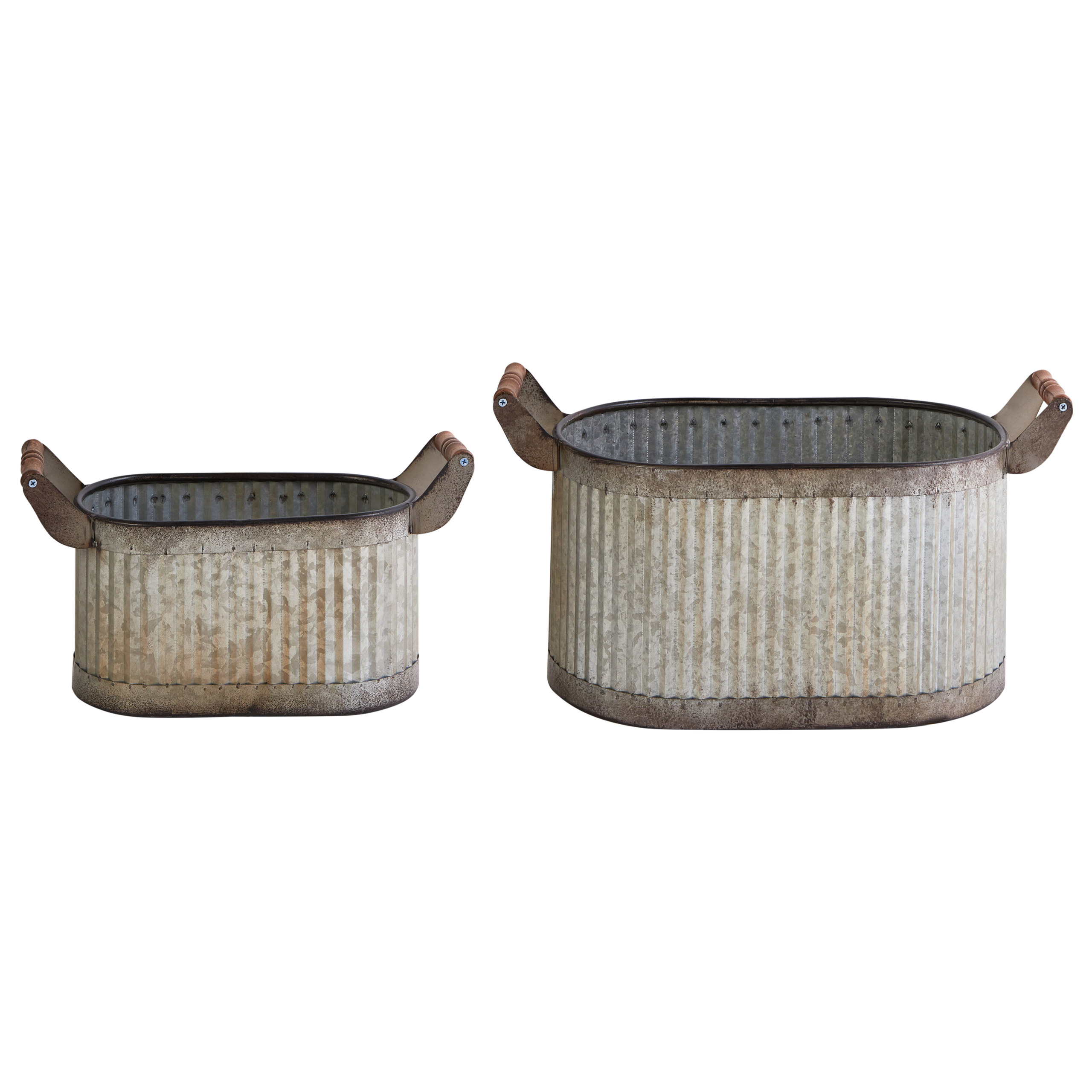 Cache-pot d'extérieur Métal Gris TULIPE - Beliani - Image 1