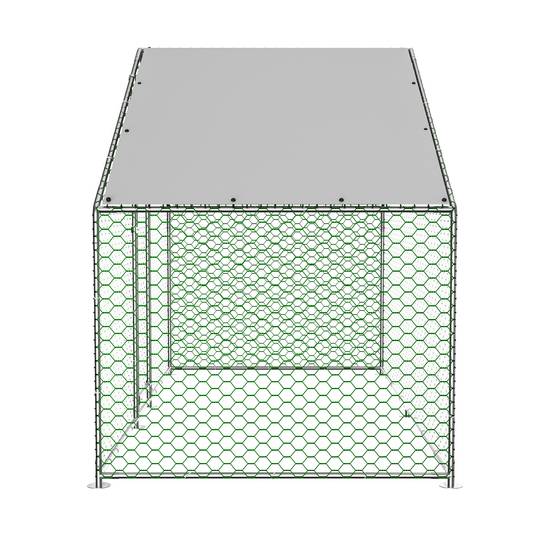 Enclos Poulailler Acier Galvanisé pour Poules Lapins Toit Imperméable 3x1.5x2m - ComfortXL Outdoor Living - Image 7