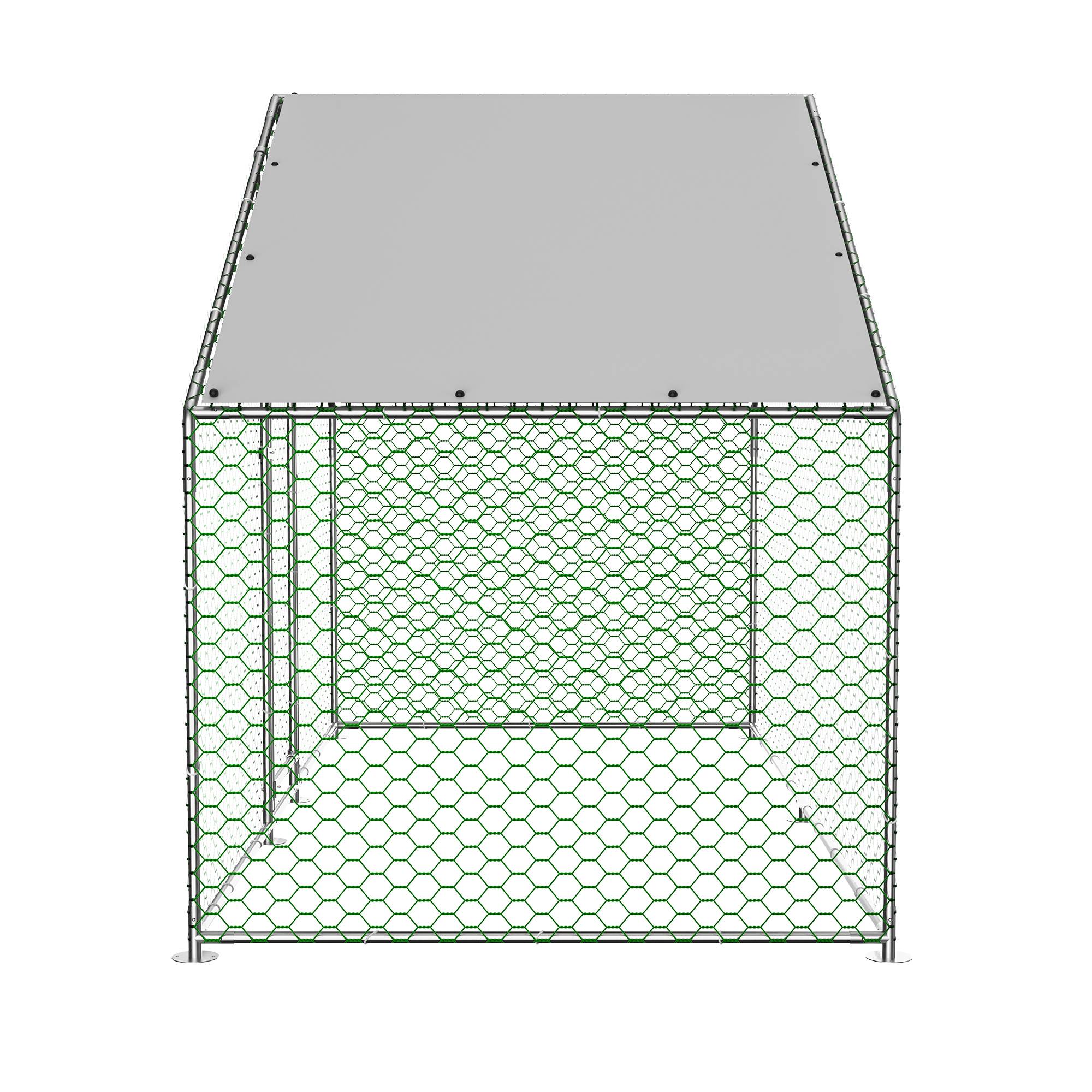 Enclos Poulailler Acier Galvanisé pour Poules Lapins Toit Imperméable 3x1.5x2m - ComfortXL Outdoor Living - Image 7