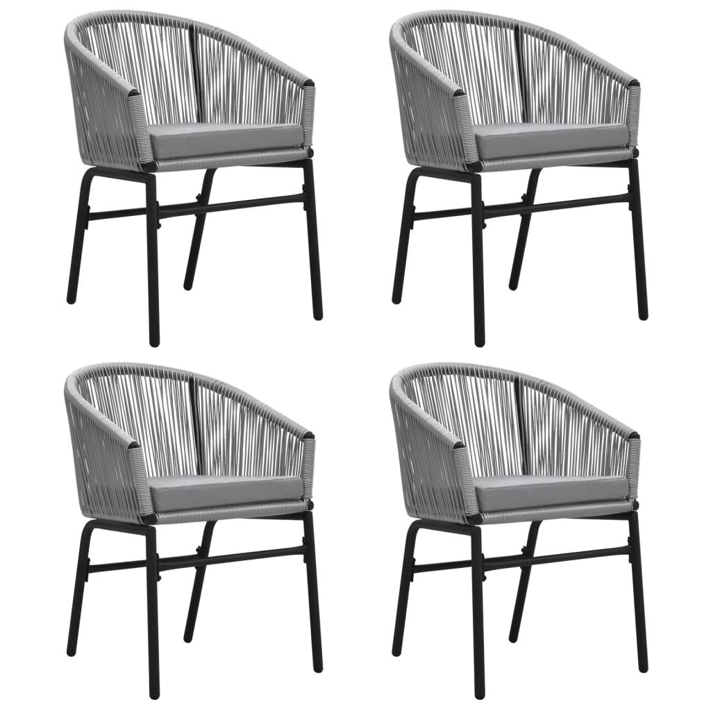Ensemble Repas 4P 140cm Rotin PVC avec Coussins Gris – ComfortXL Outdoor Living - Image 3