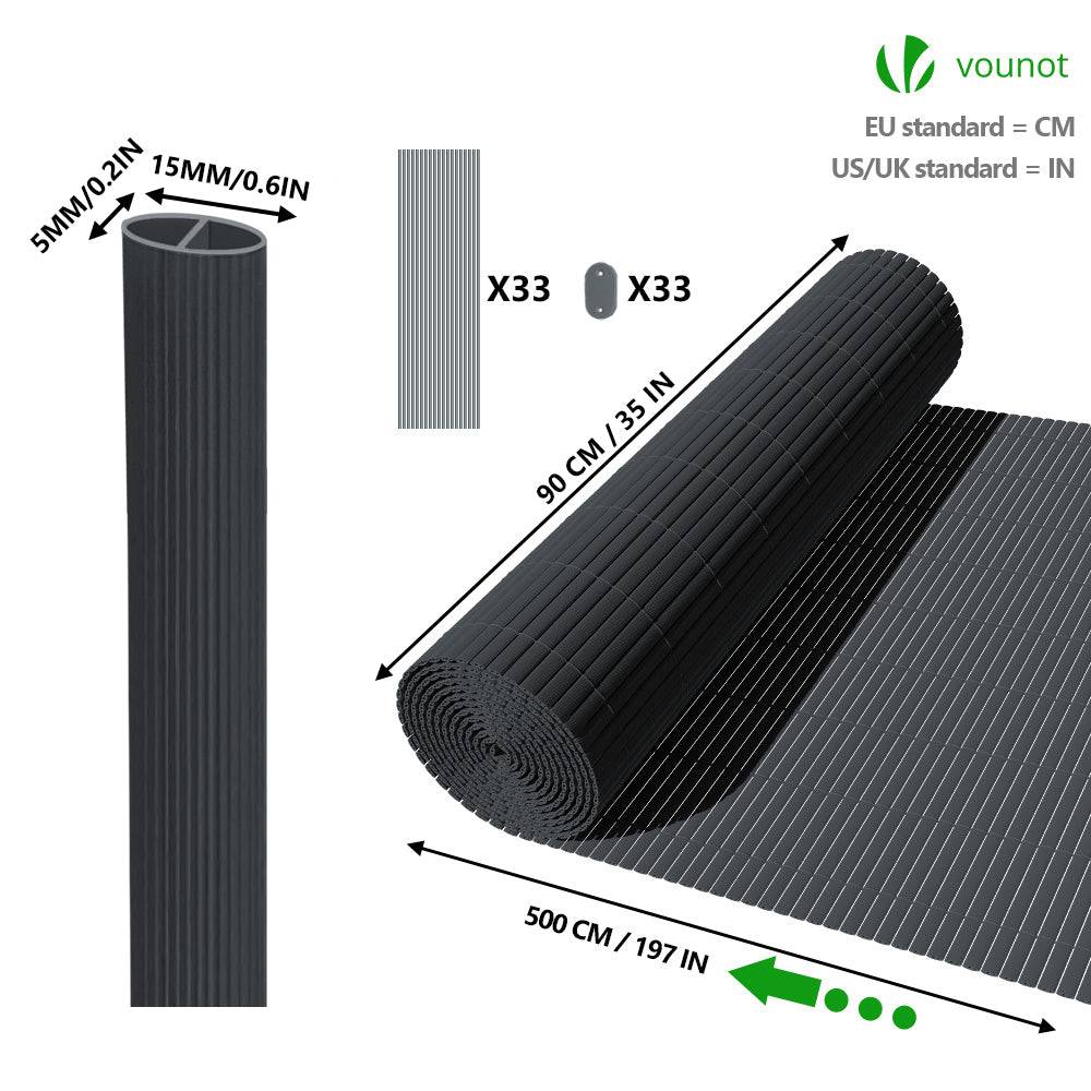 Canisse PVC brise vue ultra renforce avec attaches de fixation 90x500cm gris - Image 5