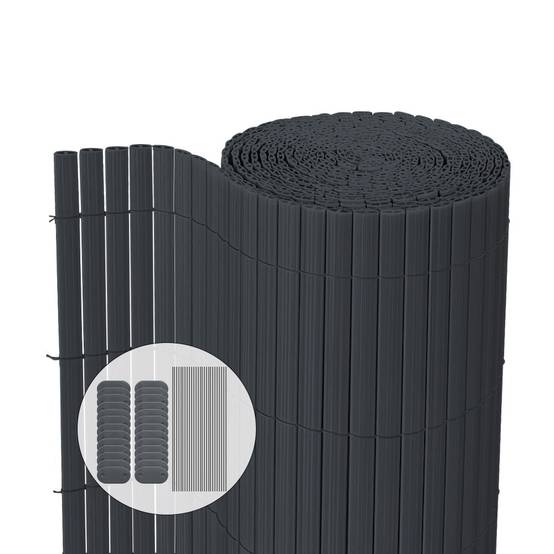Canisse PVC brise vue ultra renforce avec attaches de fixation 90x500cm gris - Image 1